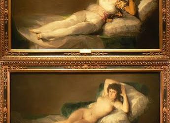 Pintura la maja de Goya vestida y desnuda