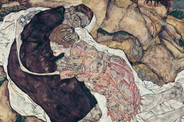 Obra de arte expresionista de Egon Schiele titulada 'La muchacha y la muerte