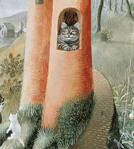 Obra de arte surrealista de Remedios Varo titulada 'El paraíso de los gatos