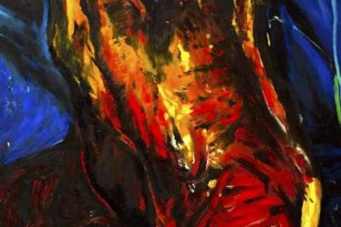 Pintura expresionista de un gran trozo de carne colgado, obra de Chaim Soutine, con tonos rojos intensos y trazos turbulentos.